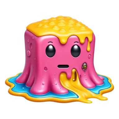 surreal melting SPAM alien landscape sticker