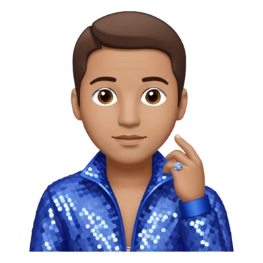 Mark Calderon, R&B Singer (b. 1970) from Color Me Badd with brown hair, periwinkle sequin outfit sticker