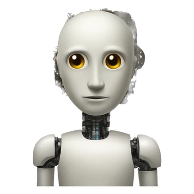 artificial intelligence holding its painting sticker