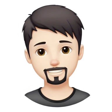 Cute white male, short dark colored hair and goatee, nose and lip piercing, emo smiling with mouth closed sticker