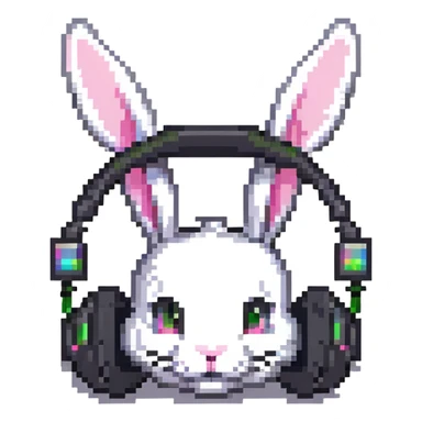 headphones with bunny ears, gaming accessories sticker