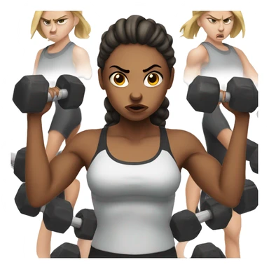 angry gym girl sticker