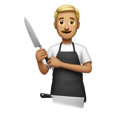 Guy with knife cooking sticker