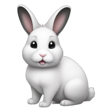 Black and white bunny and chinchilla sticker