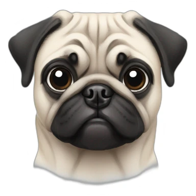 Pug and snow sticker