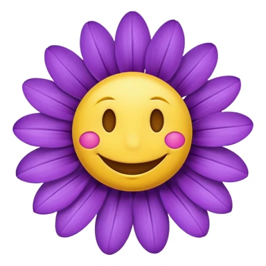 purple flowers with smily face in the middle sticker
