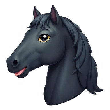 Cinematic Cute Yawning Black Horse Portrait Emoji, Head tilted slightly with a dramatic, wide-open yawn, revealing a soft, sleek black fur with a subtle shimmer, floppy ears slightly drooping, round dark eyes barely open in drowsy contentment, Simplified yet irresistibly adorable features, highly detailed, glowing with a soft, cozy glow, high shine, relaxed yet expressive, stylized with a touch of whimsy, bright and endearing, soft glowing outline, capturing the essence of a sleepy yet affectionate horse, so drowsy it feels like it could stretch out of the screen and curl up for a nap! sticker