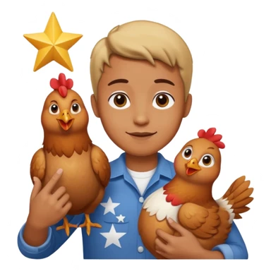 67 holding chicken stars and doing the boi hand gesture sticker