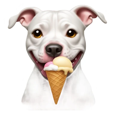 Pit bull eating ice cream  sticker