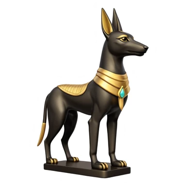 Ancient style statue casually adorned anubis canine formally posed  sticker