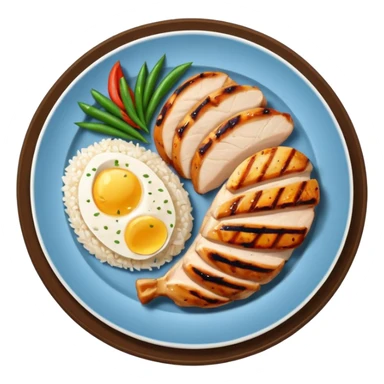 Grilled Breast and rice in a plate sticker