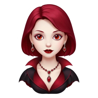 Vampire lady Pale queen with ruby necklace sticker