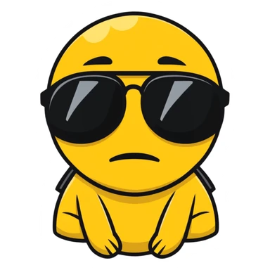 crying emoji with sunglasses on sticker