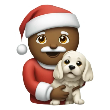Santa holding a dog  sticker