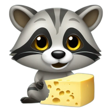 Raccoon eat cheese with mold  sticker