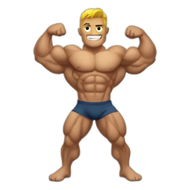 Shredded muscular manly man flexing biceps sticker