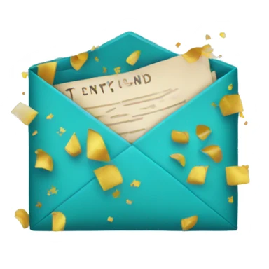 An envelope with confetti 
 sticker