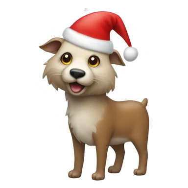 Christmas animal with santa’s head sticker