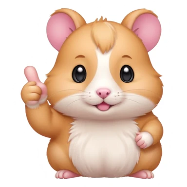 cute simple cartoon pink hamster paw giving a thumbs up, chibi emoji style, isolated sticker