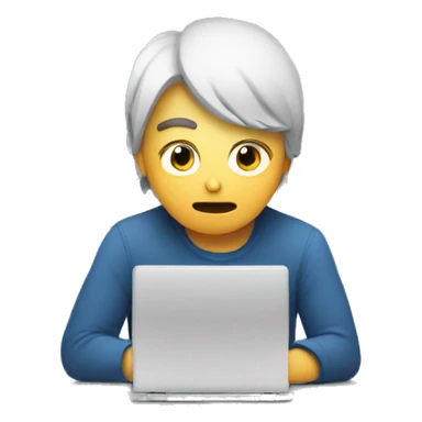 a person very tired watching a video on the computer. The video shows 23 out of 24 hours sticker