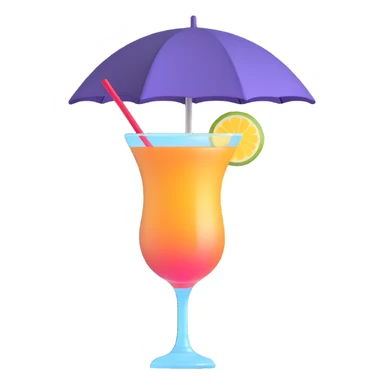 fancy cocktail with umbrella sticker