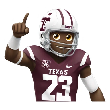 Texas a&m 12th man football player holding up a thumb sticker