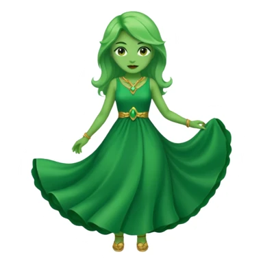 green dress character. sticker