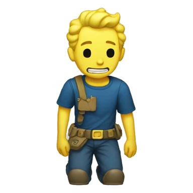 Ghoul vault boy on the ground sticker