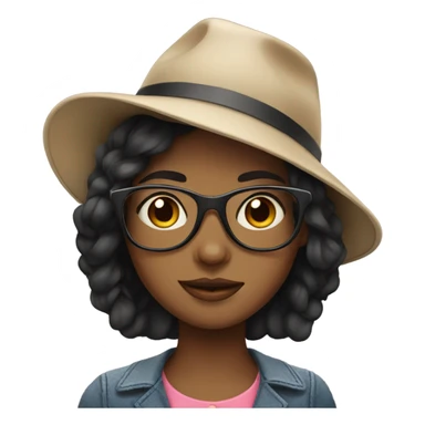 Girl in hat and glasses sticker