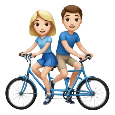 Girl and guy riding a bicycle sticker