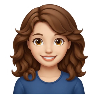 Aesthetic girl brown wavy hair sticker