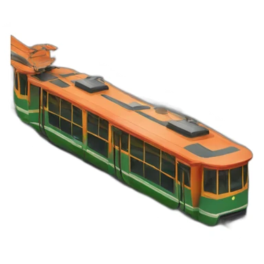 Tramway with red, orange and green flowers design sticker