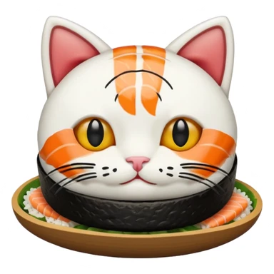 A cute cat made of sushi  sticker