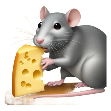 rat eating cheese sticker