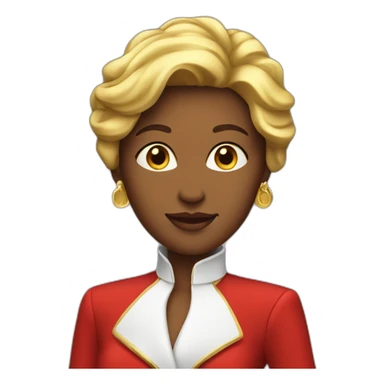 Posh-woman-with-red-suit-offering-goldbar sticker