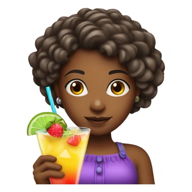 girl holding cocktail sticker