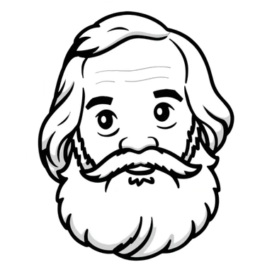 Karl Marx with a big beard, friendly expression sticker