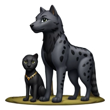 Wolf with black panther sticker