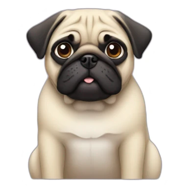 A pug with a labra sticker