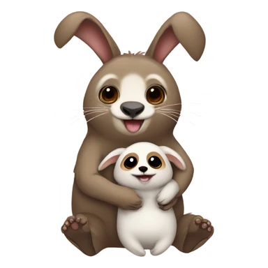 Bunny love sloth  sticker