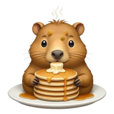 Capybara eating pancakes sticker