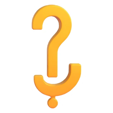 large 3D question mark icon sticker