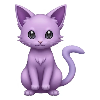 Dark gloomy pastel smooth silky soft pure cute Purrloin-Delcatty-Pokémon-Fakémon-hybrid-creature (full body) sticker