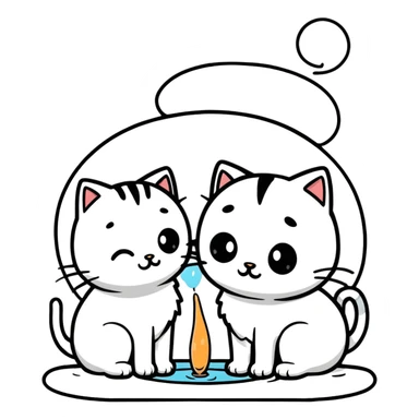 2 cats vomiting on each other sticker