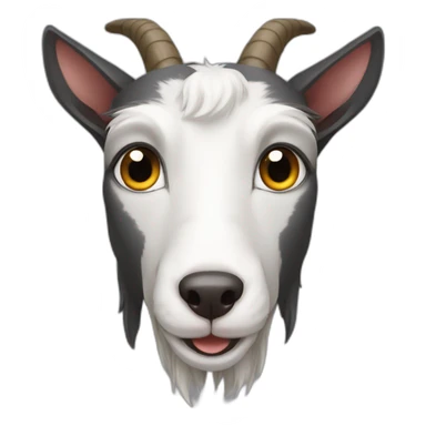 Small goat in the mouth of a black grayhound sticker