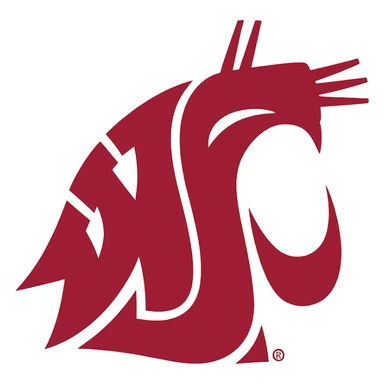 Washington State University Cougars logo in red, variation 1 sticker