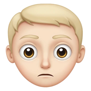 cautious face with wide eyes, slightly raised eyebrows, small frown sticker