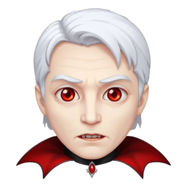 vampire with red eyes and white hair sticker