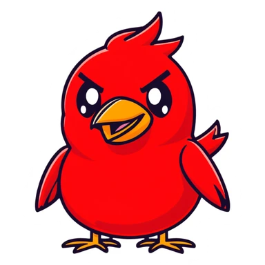 Red bird from Angry Birds game with angry expression sticker