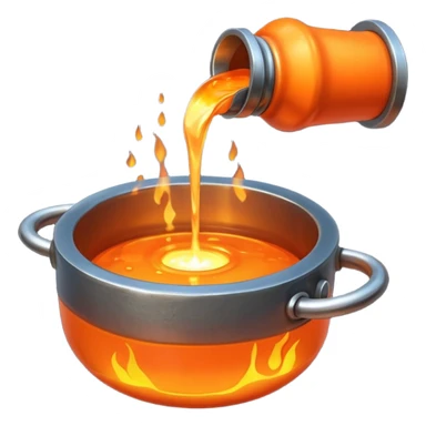 The crucible pours out metal. sticker